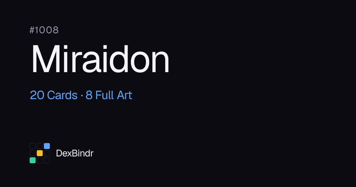 Miraidon: Full Art Cards & All Variants | DexBindr